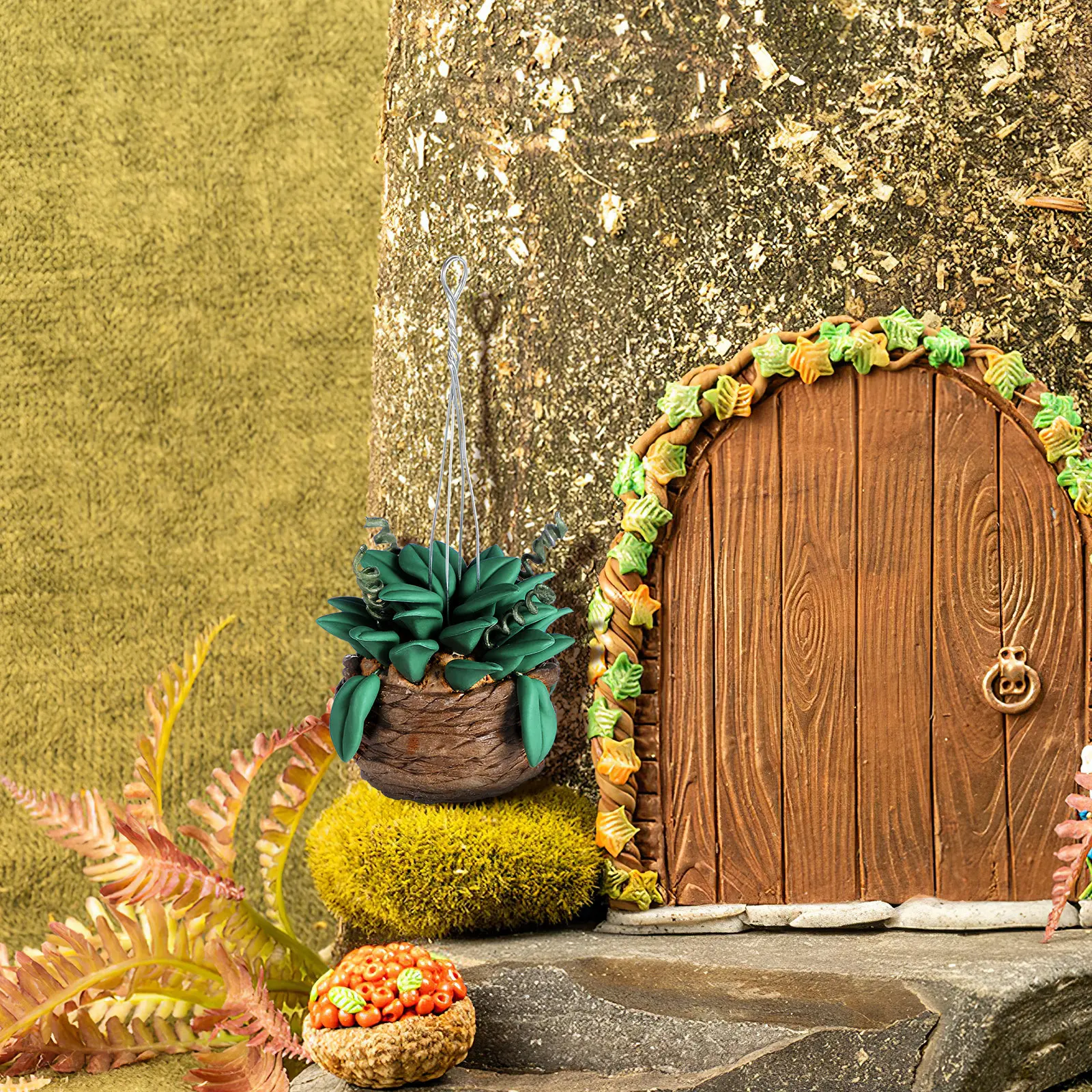

3Pcs Miniature Adornment Mini House Plant Decor Resin Mini Potted Plant Artificial Tiny Furniture Home Decoration Accessory
