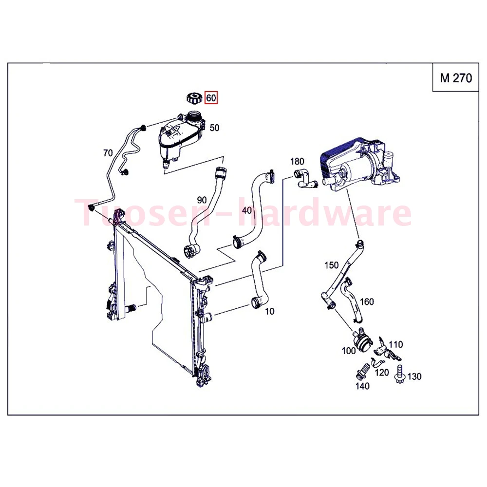 Capuchon de liquide de refroidissement pour Benz, 6 000 précieux, W203, W210, W211, X166, V167, 2105010615 religions