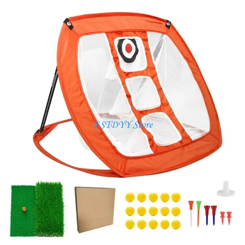 

G6DE Golf Practice Net Portable Golf Chipping Net with Golf Mat, Training Ball, Tees