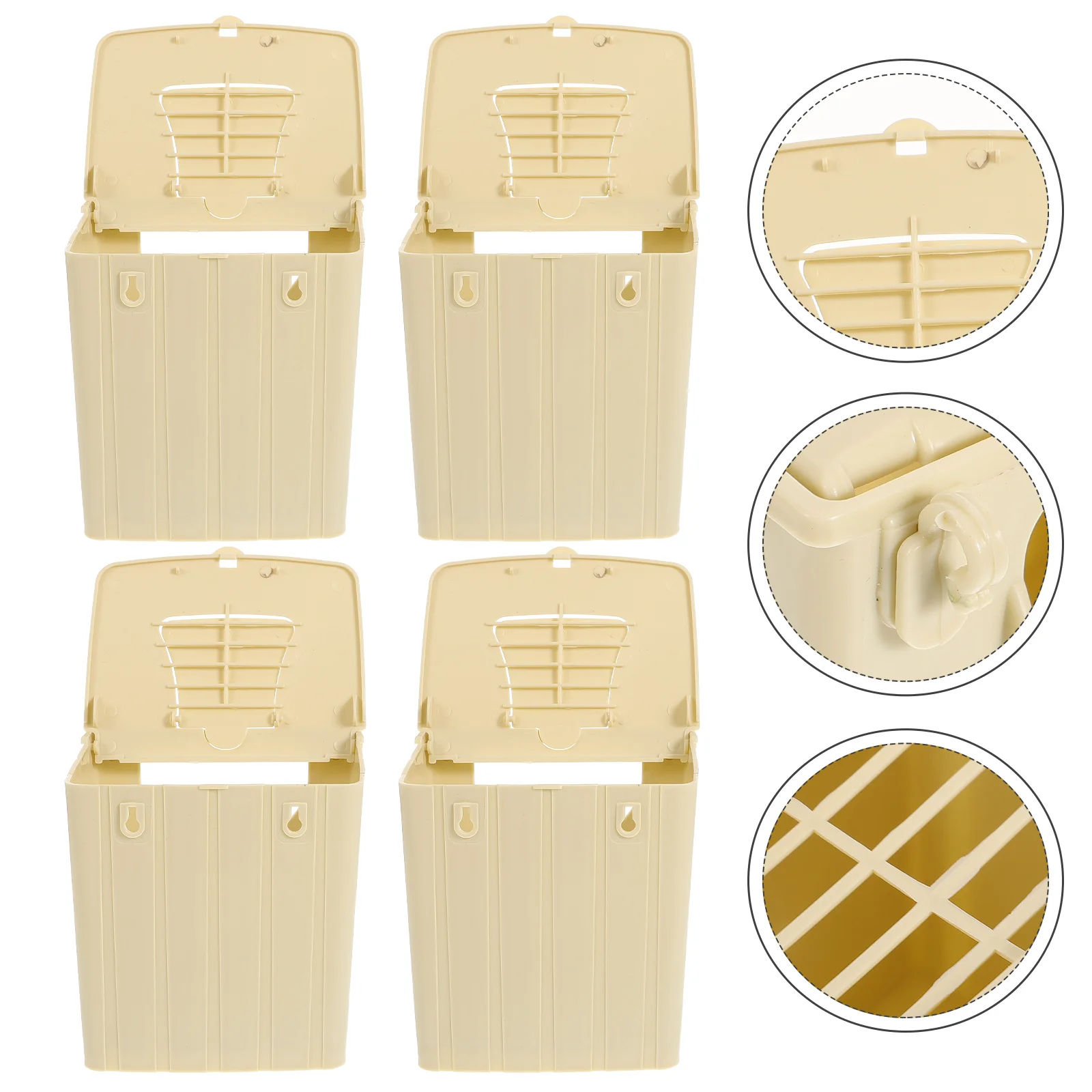 

4Pcs Bird Breeding Box Plastic Nesting Hanging Bird Roosting Box Hatching Suitable for Parakeet Small Birds