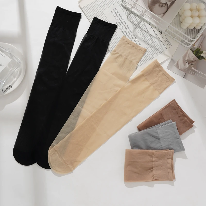 10 Paare/Lot Damen Sommer Ultra-Dünne Wadenlange Strümpfe Transparente Atmungsaktive Kristallstrümpfe Vielseitige Wadensocken – Detail 5