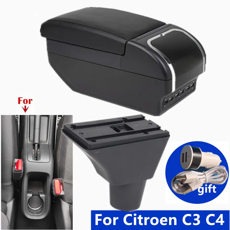 Auto Armlehne box Für Citroen C3 C4 Armlehne Box Für Citroen C3 C4 Lagerung box Innen Gewidmet Retrofit teile Auto Zubehör