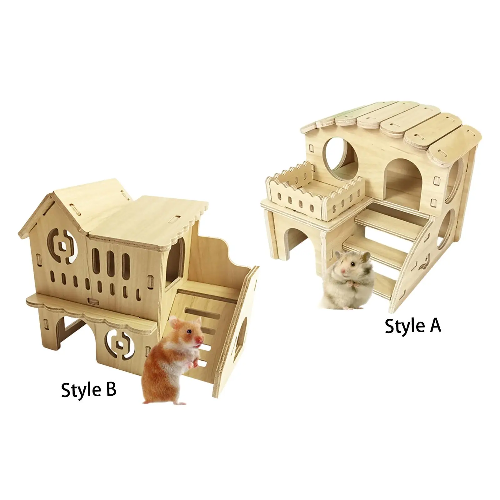 Wooden Hamster House,Washable Hamster Hideout Hut , Pet Castle Home for Hamster Gerbil Rat and Other Small Animals