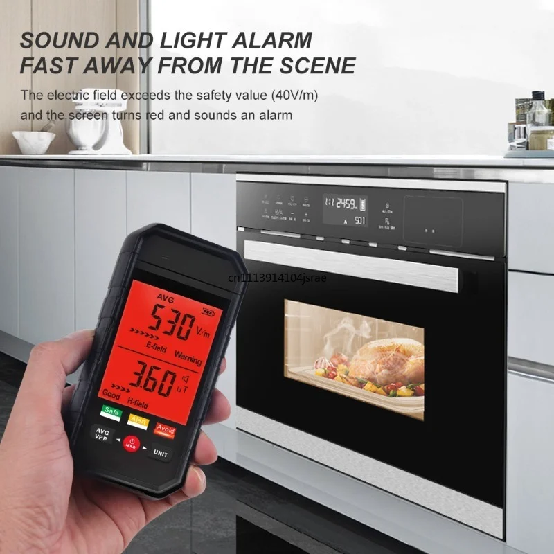 For ET925 Electromagnetic Radiation Tester Sound Light Alarm Electric Magnetic Field Environmental Monitoring Detector