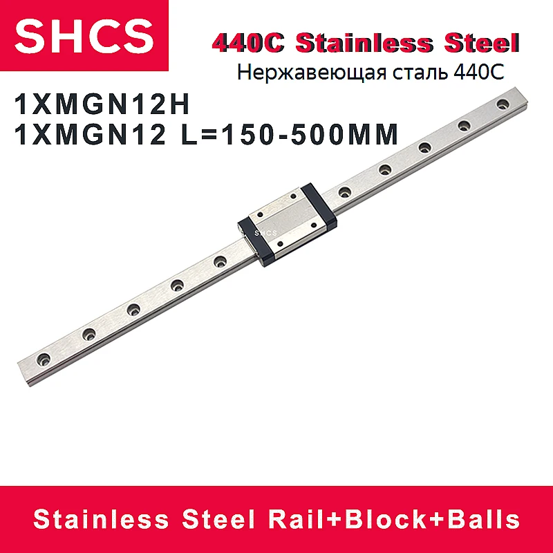 440C Stainless Steel Rail Block and Ball MGN12 MGNR12 Rail with MGN12H Z0 MGN12H Preload Carriage Block Z1