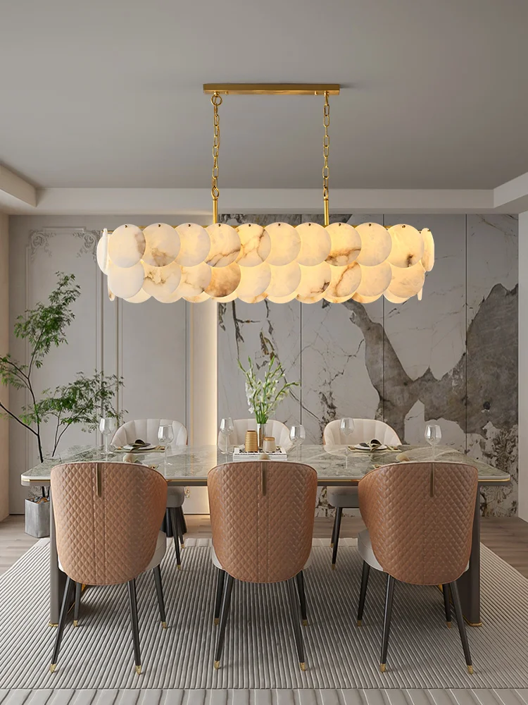 2024 Marble Ceiling Pendant Lamps Home Appliance Luxury Stone Hanging Lamps For Living Room Decoration Lighting Above Table