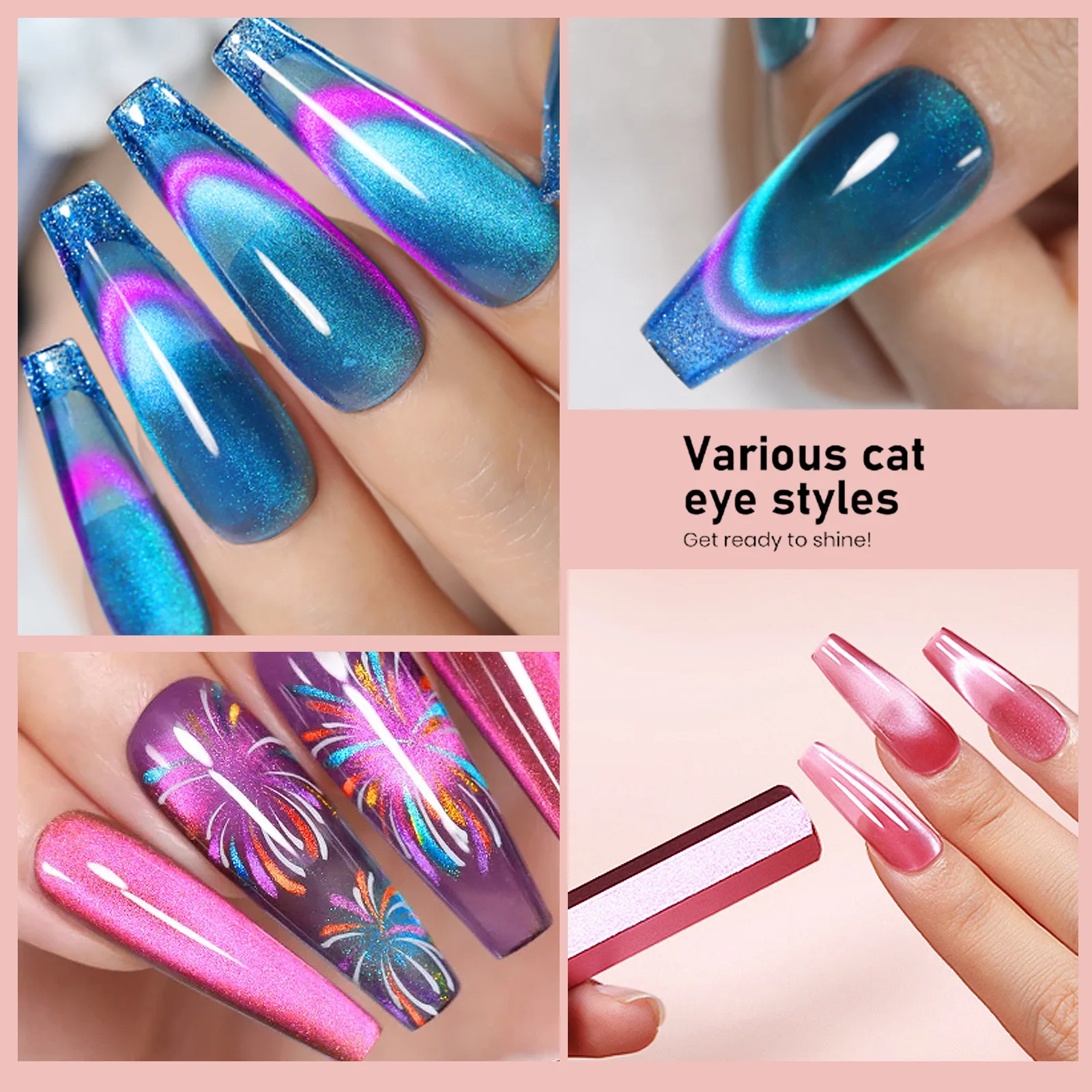 Nail Art Professional Double Headed Nail Art Hexagonal Magnetic Stick DIY Manicure Pen Suitable for Painting Gel Manicure