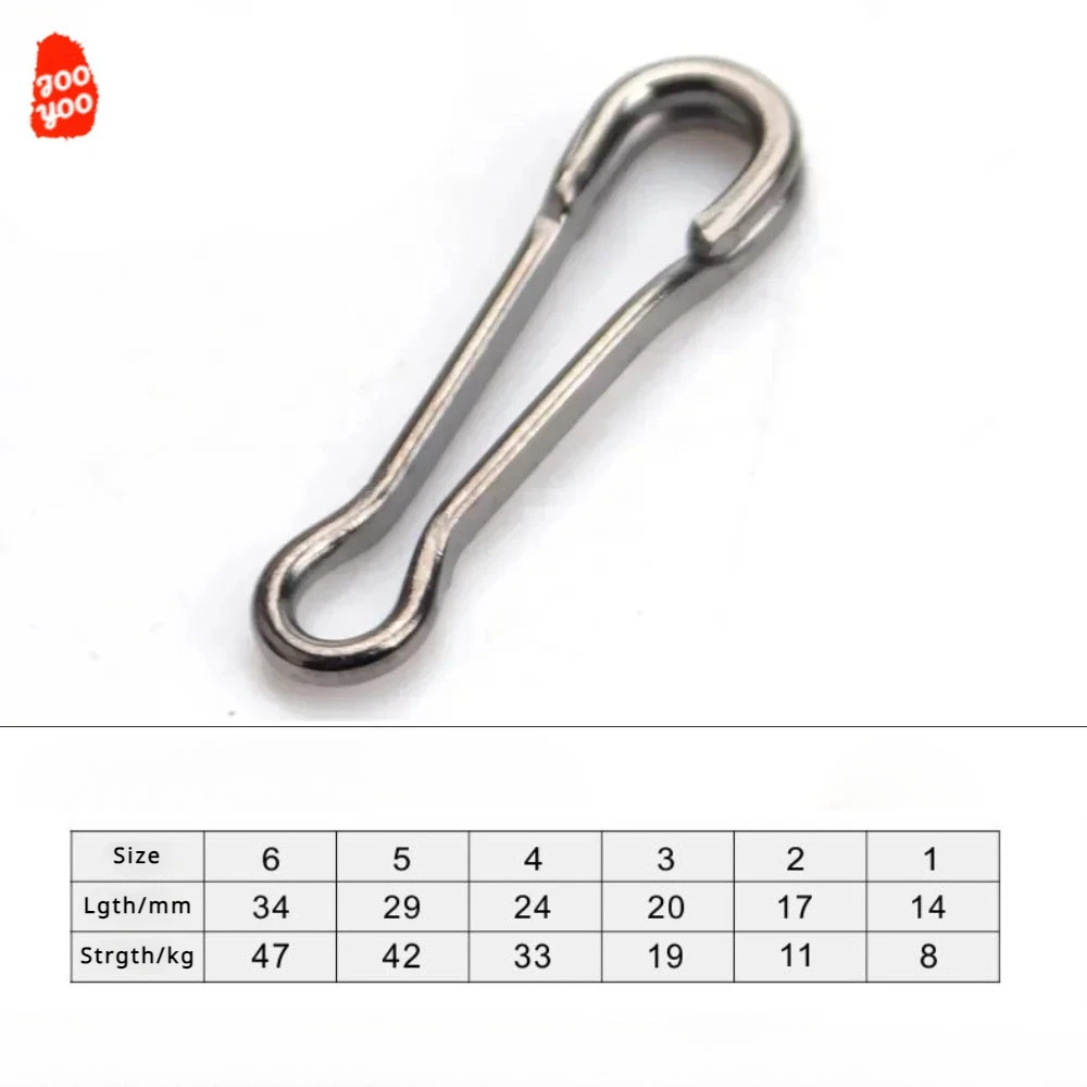 jooyoo 10PCS Fishing Accessories Hawaii Snap Stainless Steel Fishing Connector Lure SnapHook Fastlock Barrel Swivel Safety