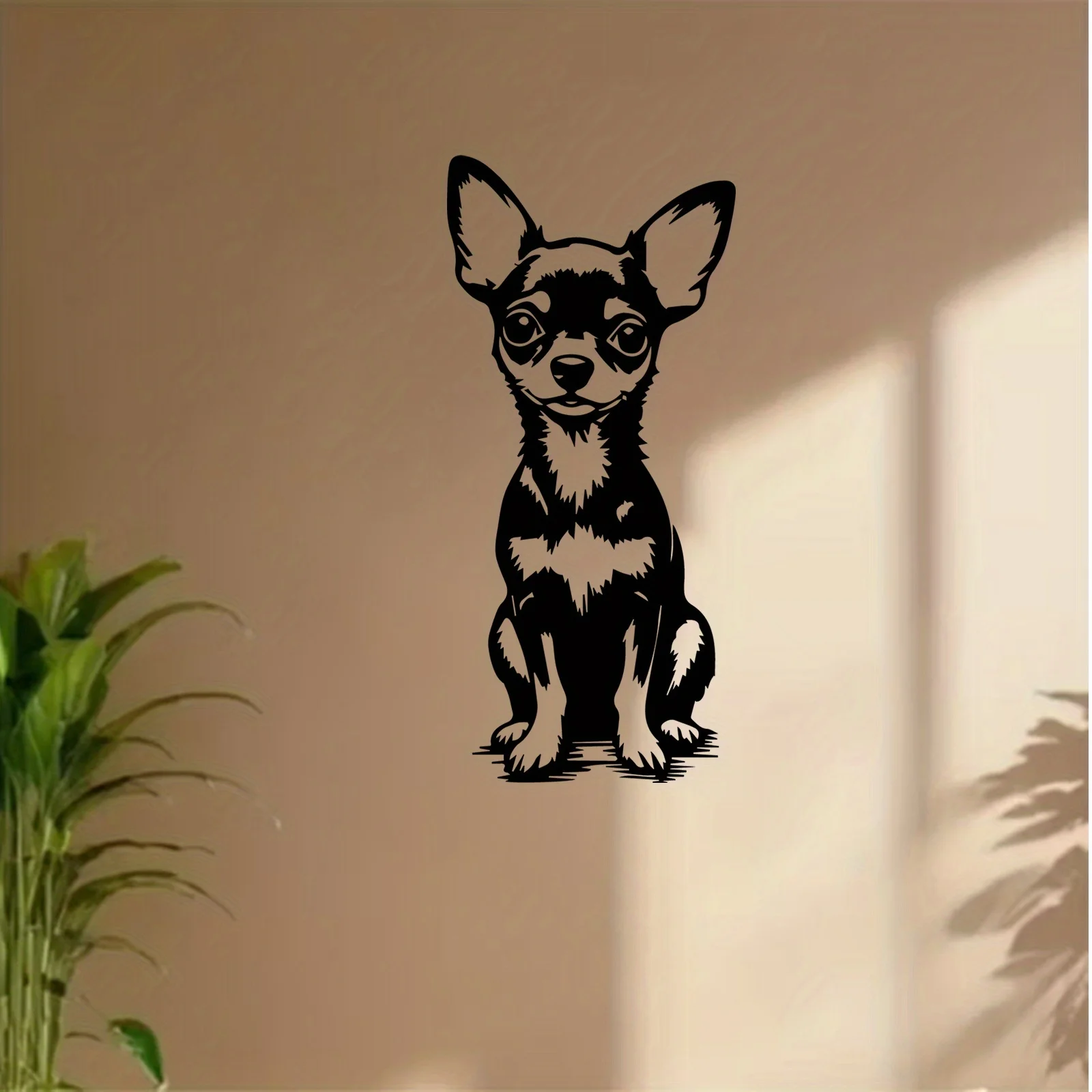Mordern Metal Wall Art Cute Chihuahua Statue Aluminum Decor Durable Home Garden Fence Pet Lovers Christmas Easter Gift view 3