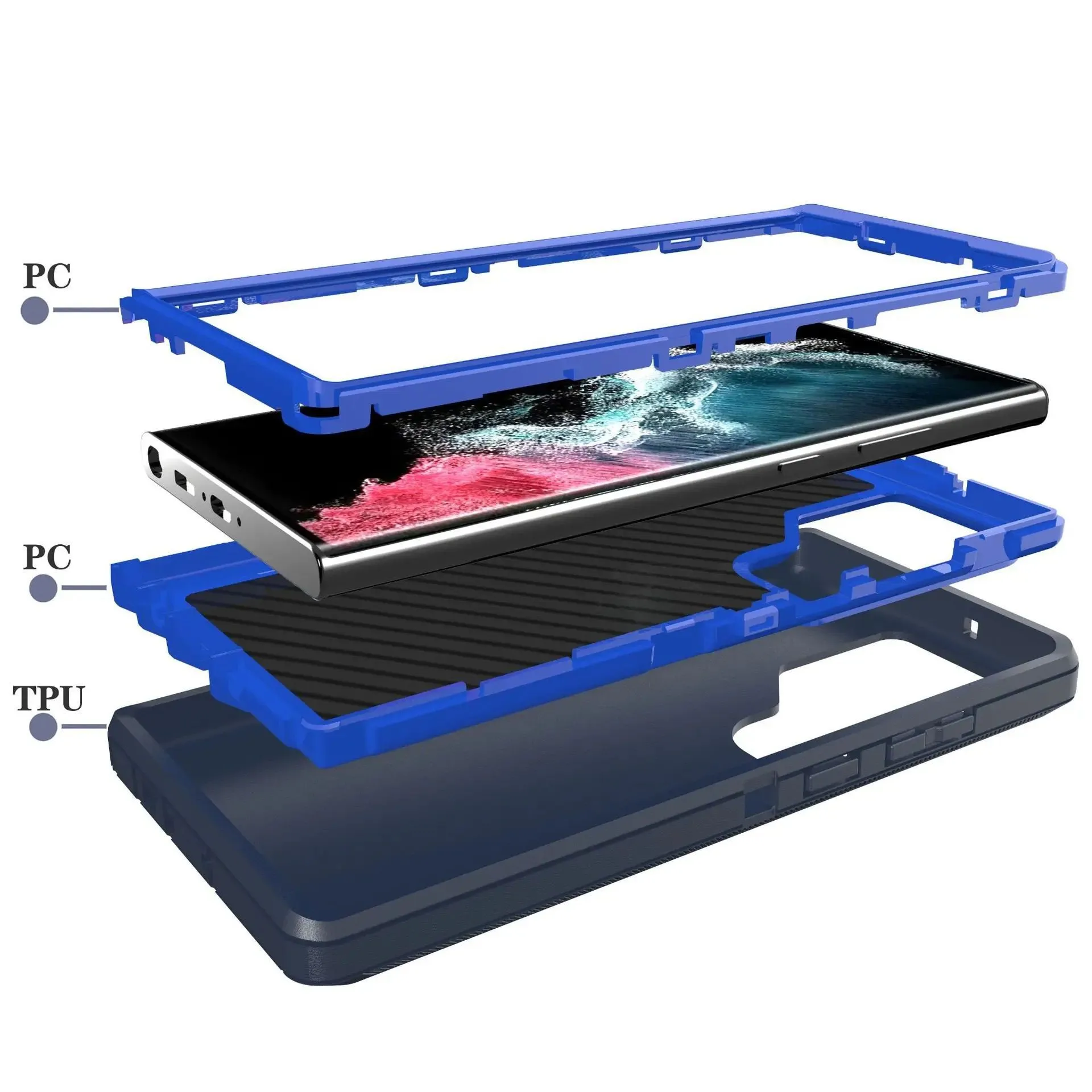 3INI For Samsung Galaxy S21 S20 S22 S23 ULTRA S10 S8 S9 Plus Note 20 10 9 8  Heavy Duty Shockproof Armor dustproof Phone Case