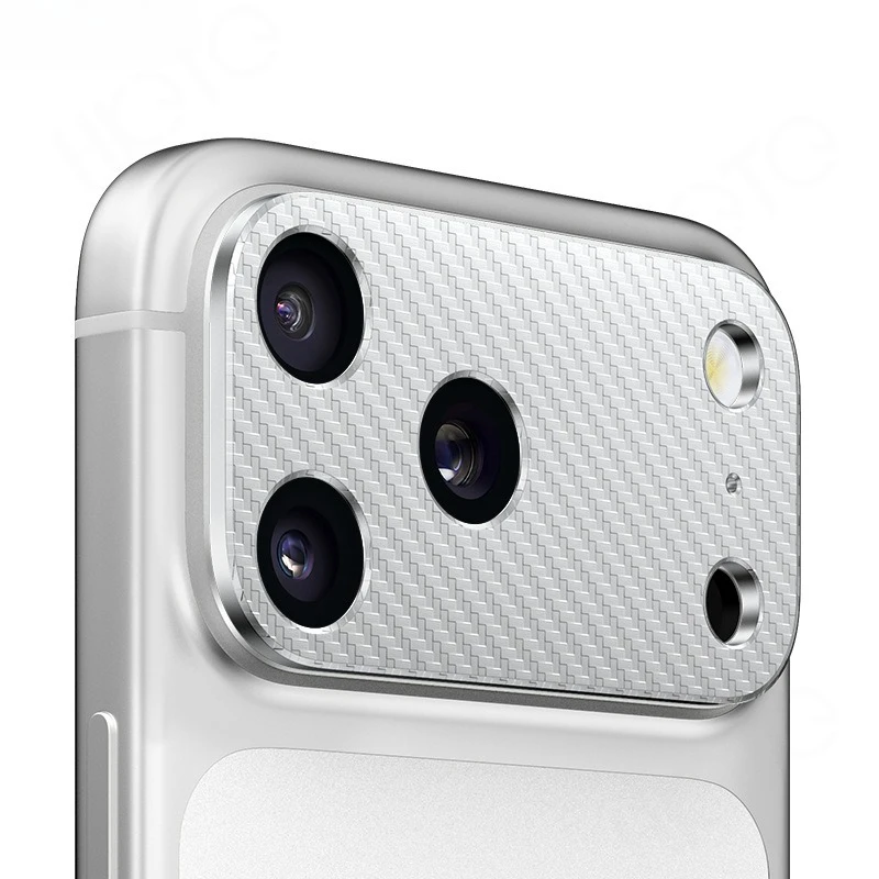 Protector de lente de cámara trasera de fibra de carbono de aluminio para Apple iPhone 17 ProMax, película de anillo de lente para Iphone 17Pro