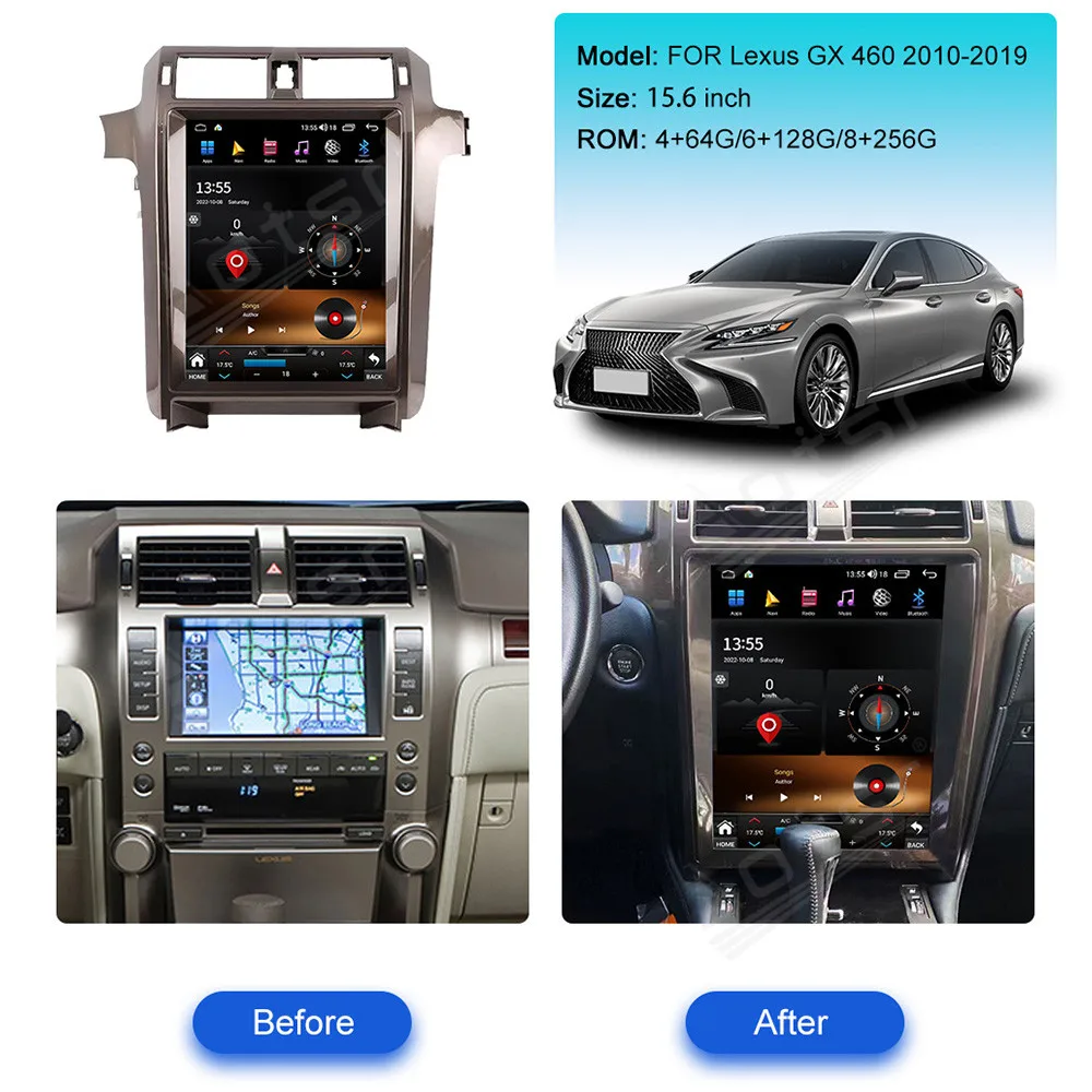 12.3 Inch Android Car Radio For Lexus GX460 GX400 2010-2018 Video Player Stereo Auto GPS  Navigation Vehicle  Stereo Radio