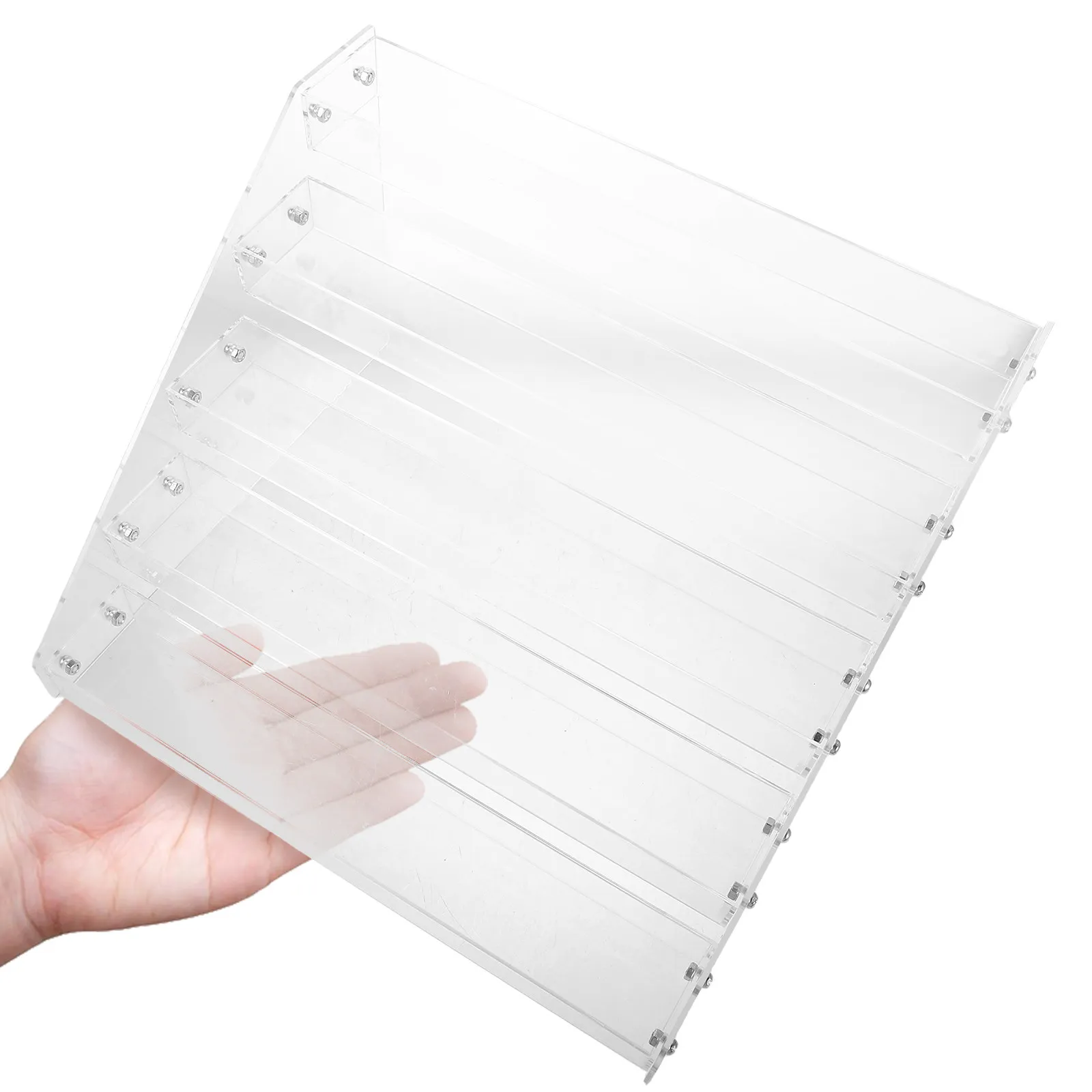 5-Tier Transparent Acrylic Nail Polish Display Rack for Lipstick Tubes Essential Oils Sunglasses Eyeglasses Organizer Makeup