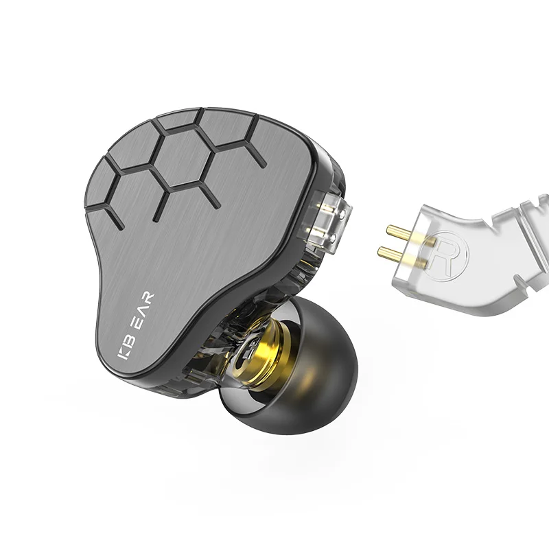KBEAR Lark HiFI Wired Best In Ear IEM Earphone Monitor 1DD+1BA Hybrid Driver Bass Headphone with 4N Silver Plated 2pin Cable Mic