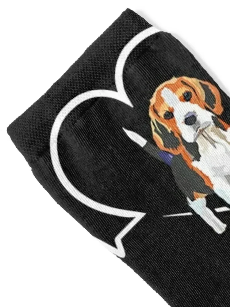 Beagle Heartbeat Love Beagle Socks loose Rugby floor Thermal man winter Ladies Socks Men's