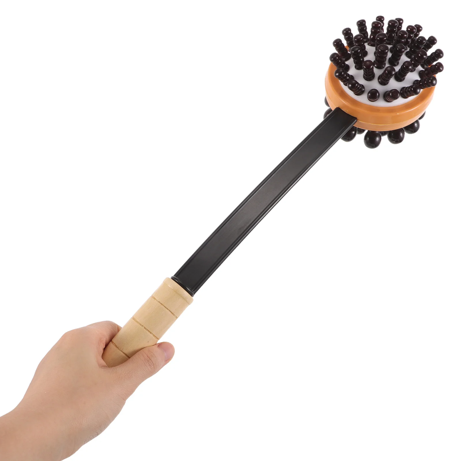 

Деревянный массажный молоток, длинный ручной инструмент с двойной головкой, шеи, плеч, спины, талии, ног, резьба - ручной терапевтический инструмент для домашнего офиса