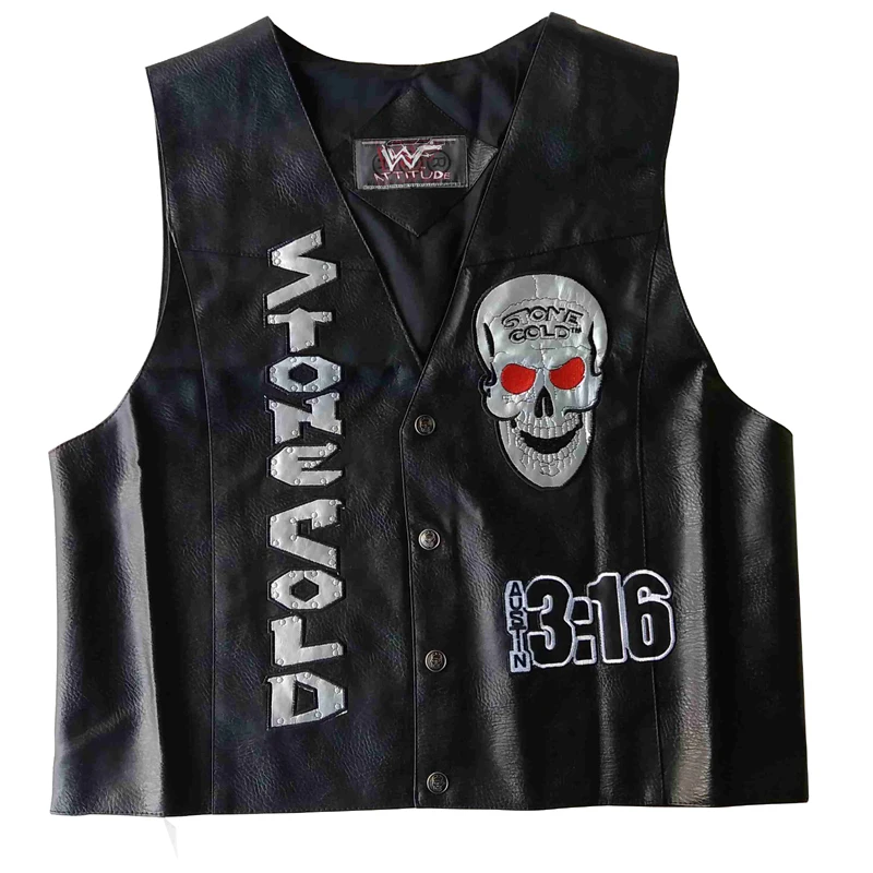 Stone Cold Steve Austin 3:16 Smoking Skull Vest WWF New Austin 3:16 Smoking Skull Vest WWF New Stone