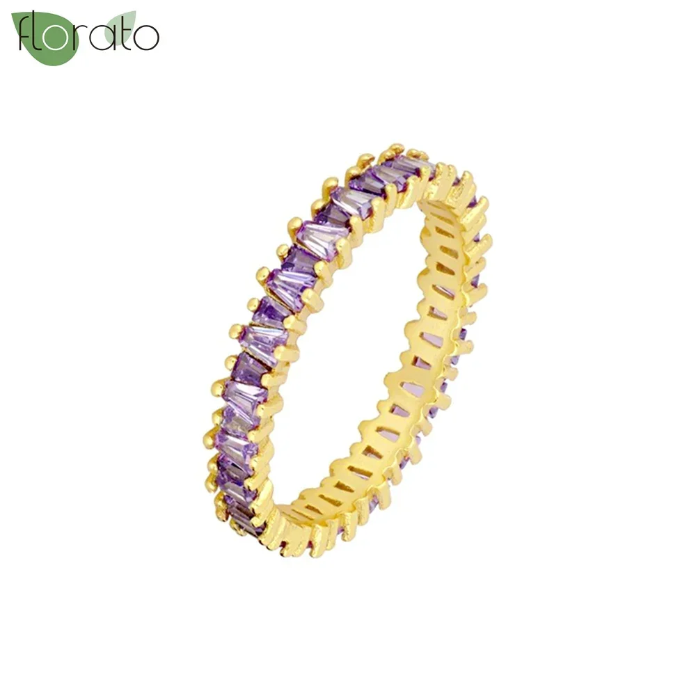 Women's Gold Plated Colorful Zircon Luxury Engagement Ring, Gift