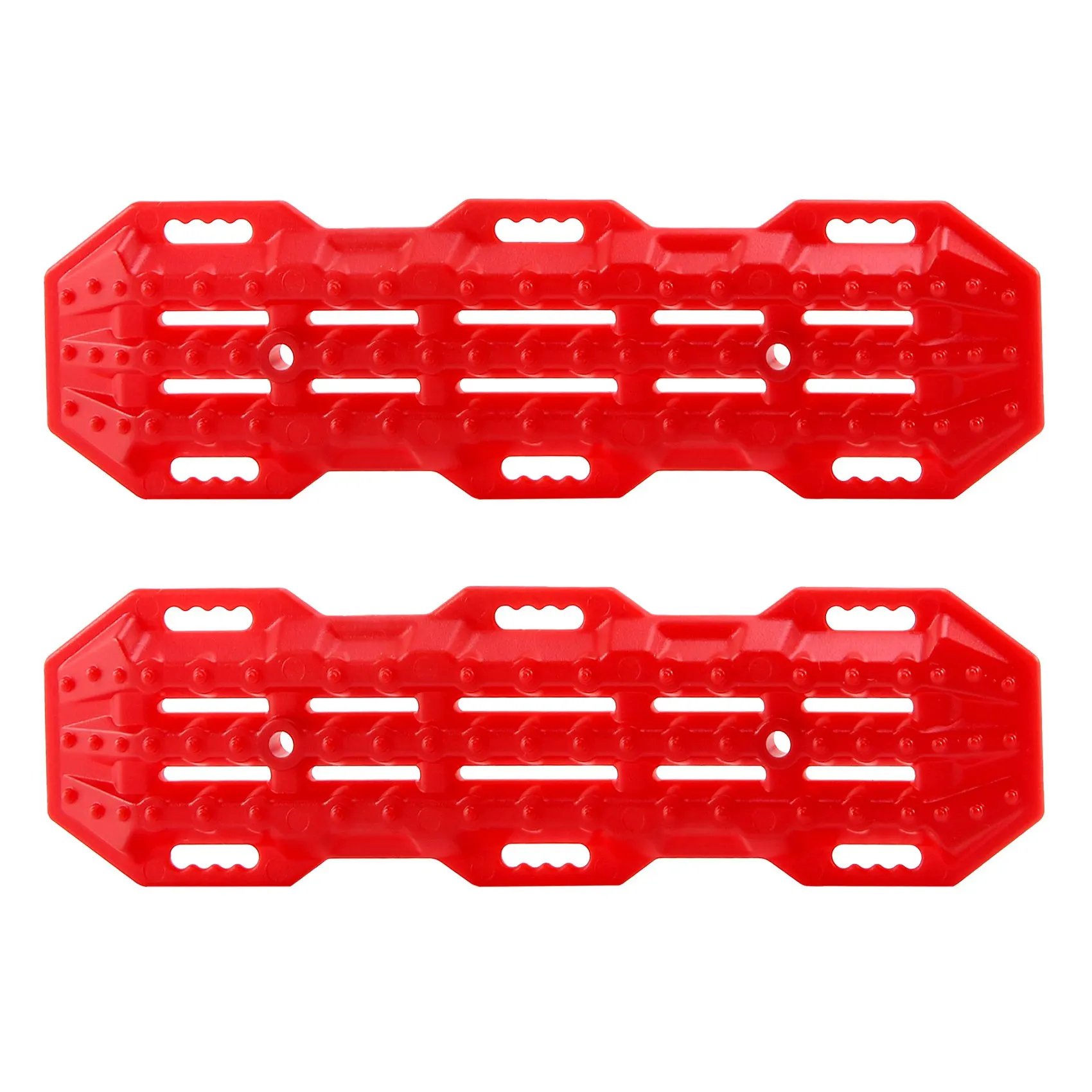 2Pcs Plastic Sand Ladder Recovery Ramps Board for 1:10 RC Crawler Axial SCX10 CC01 -4 D90 ,Red