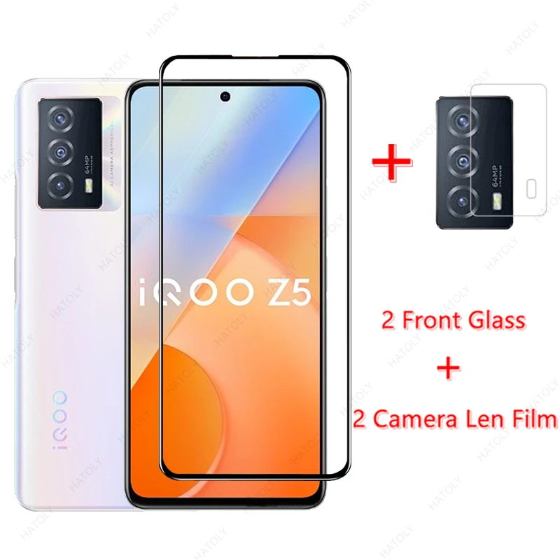 

For Vivo iQOO Z5 Glass for Vivo iQOO Z5 Tempered Glass Film Phone Screen Protector HD Camera Len Film for Vivo iQOO Z5