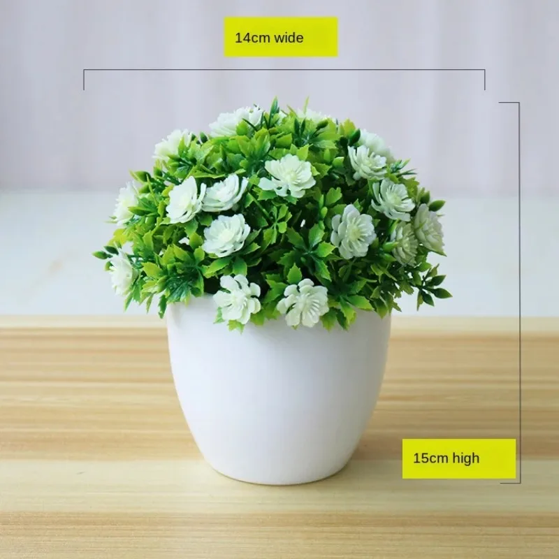 1pc Artificial Plants Bonsai Small Flower Potted Plants Fake Flowers Potted Ornaments for Home Decoration Hotel Garden Decor