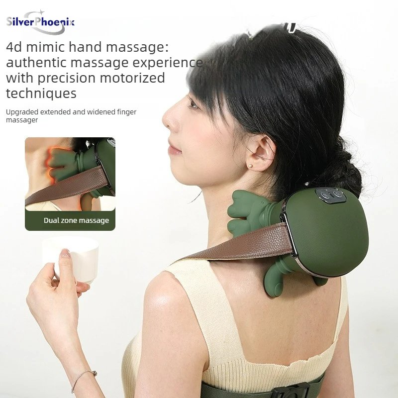 

Бионический домашний массажер для шеи и плеч, массажеры для спины с подогревом, электрическая массажная подушка для разминания мышц, шеи, талии, ног, тела, 3 уровня