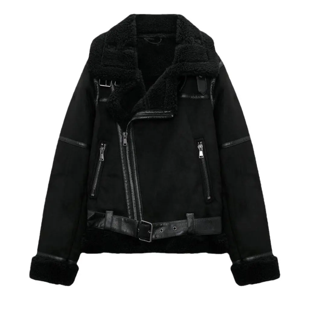 

Women's Fur Motorcycle Jacket Coat Autumn Winter New Hot Selling Style 0631