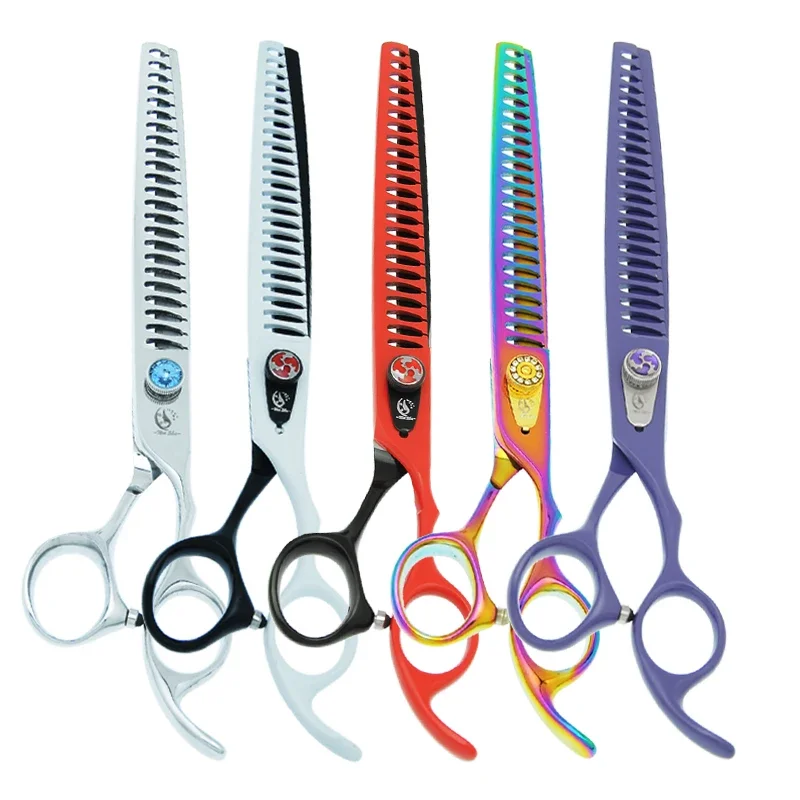 8,0" Professionelle Haustiere Effilierschere Hunde Schere Japanischer Stahl 9CR Professionelle Pflegeschere Hundehaarschneidemaschine B0059A