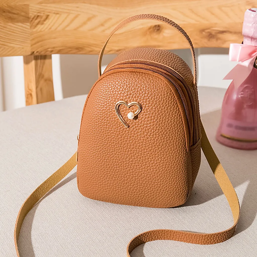 Mochila pequeña de hombro para mujer, bolso de mensajero para teléfono móvil, monedero con letras, Rosa dulce, escuela, gran oferta