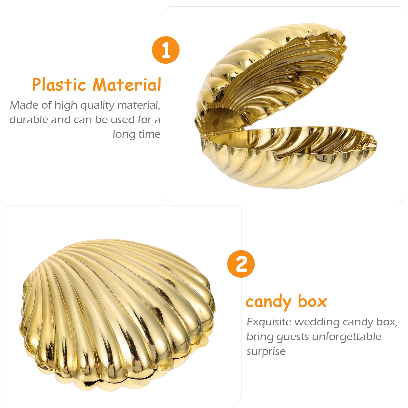 10 Pcs Chocolate Shell Candy Box Baby Gift Party Decoration Plastic Bebe Wedding Supplies