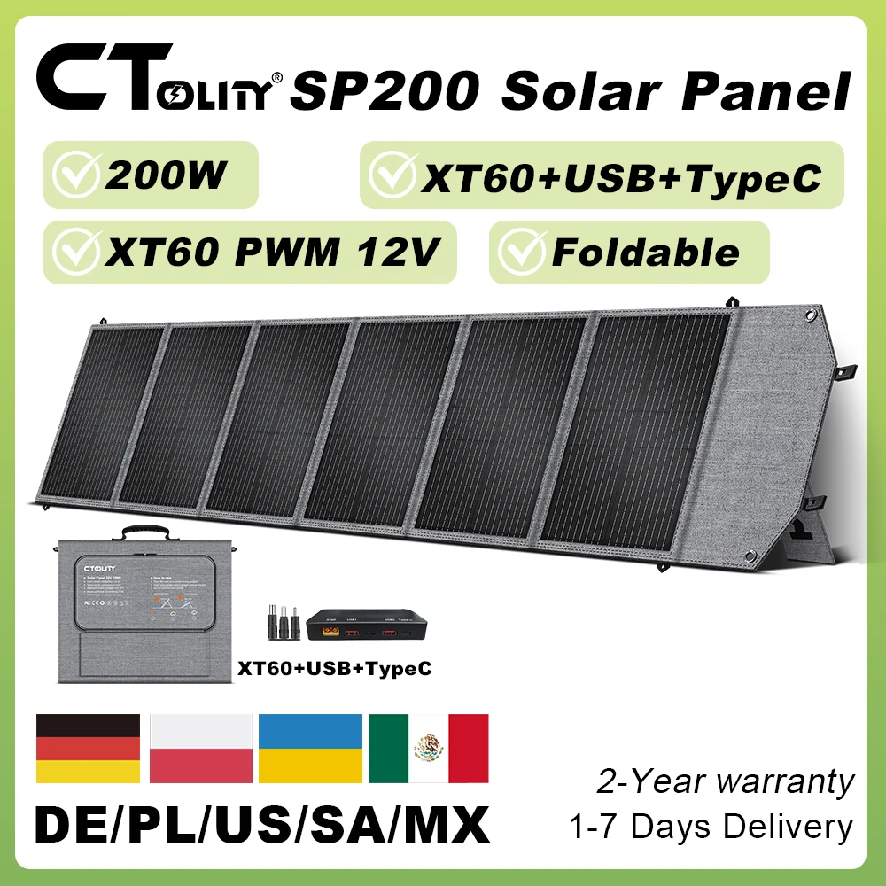 CTOLITY 200W แผงโซลาร์เซลล์แบบ - Folding Solar Panel บทวิจารณ์และราคา