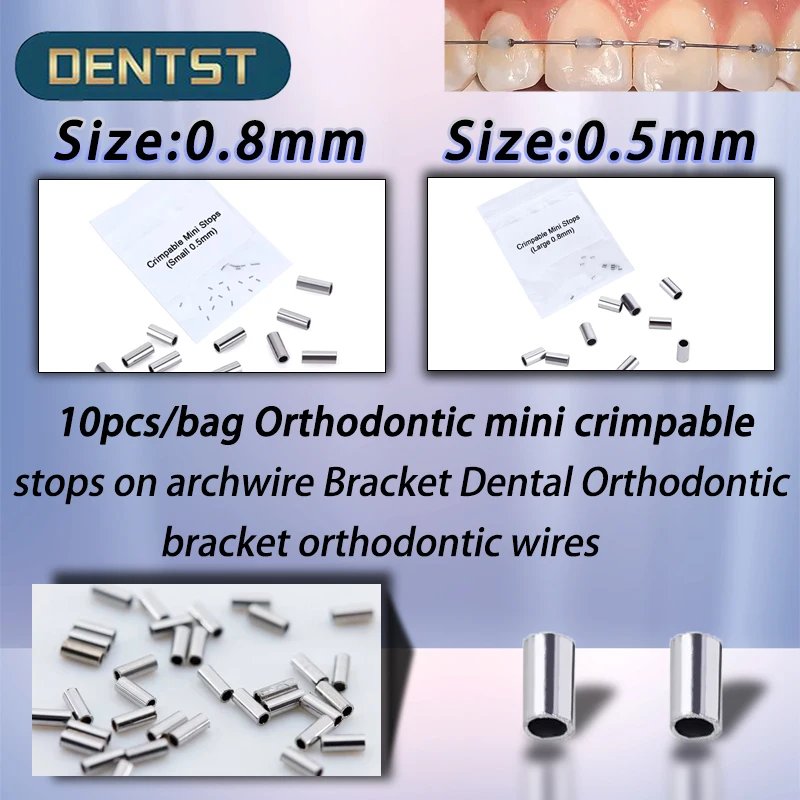 

10 шт./пакет Ортодонтические мини-обжимные стопоры на арке Кронштейн Стоматологический ортодонтический кронштейн ортодонтические провода 0,5 мм, 0,8 мм
