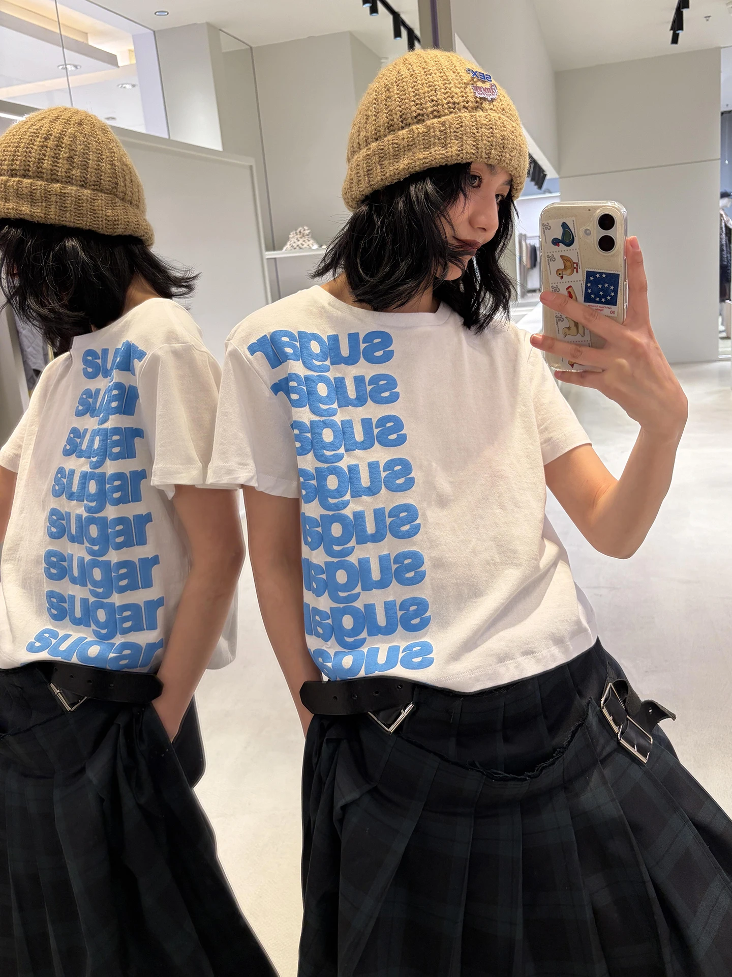 Retro American White Short Sleeve T-Shirt Women Summer Letter Slogan Print Slimming Short Style Spicy Girl Top Trendy
