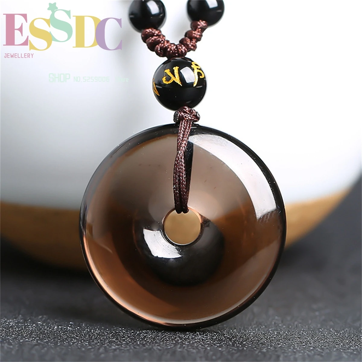 

Natural Ice Obsidian Safety Clasp Pendant For Men And Women Necklace Crystal Couple Mascot Jewellery Amulet Gift Charm Retro