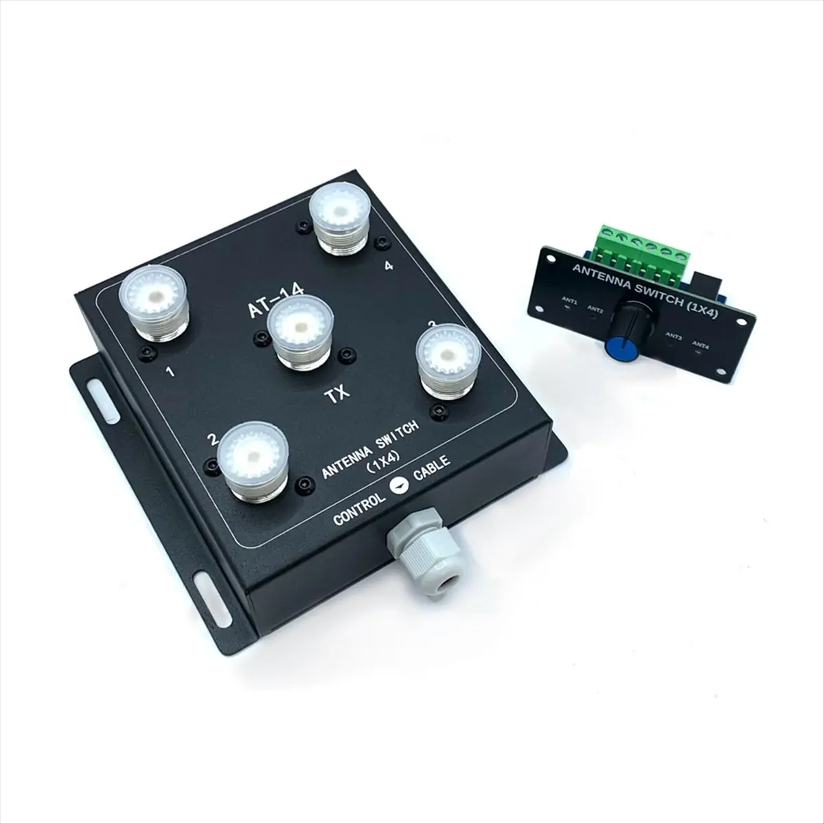 Punctual- New AT-14 4-Way Coax Remote Antenna Switch, Convenient Switching 1.8MHz-60MHz 500W PEP for Radio Stations and Radios