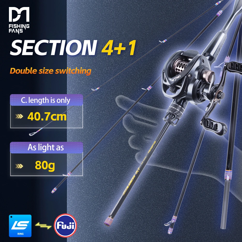 

FISHINGFANS 1.48-1.68cm FUJI O GUIDE TRAVEL PORTABLE UL POWER 5KG DRAG POWER PE 0.2-0.8 5 SECTIONS SPINNING CASTING FISHING ROD