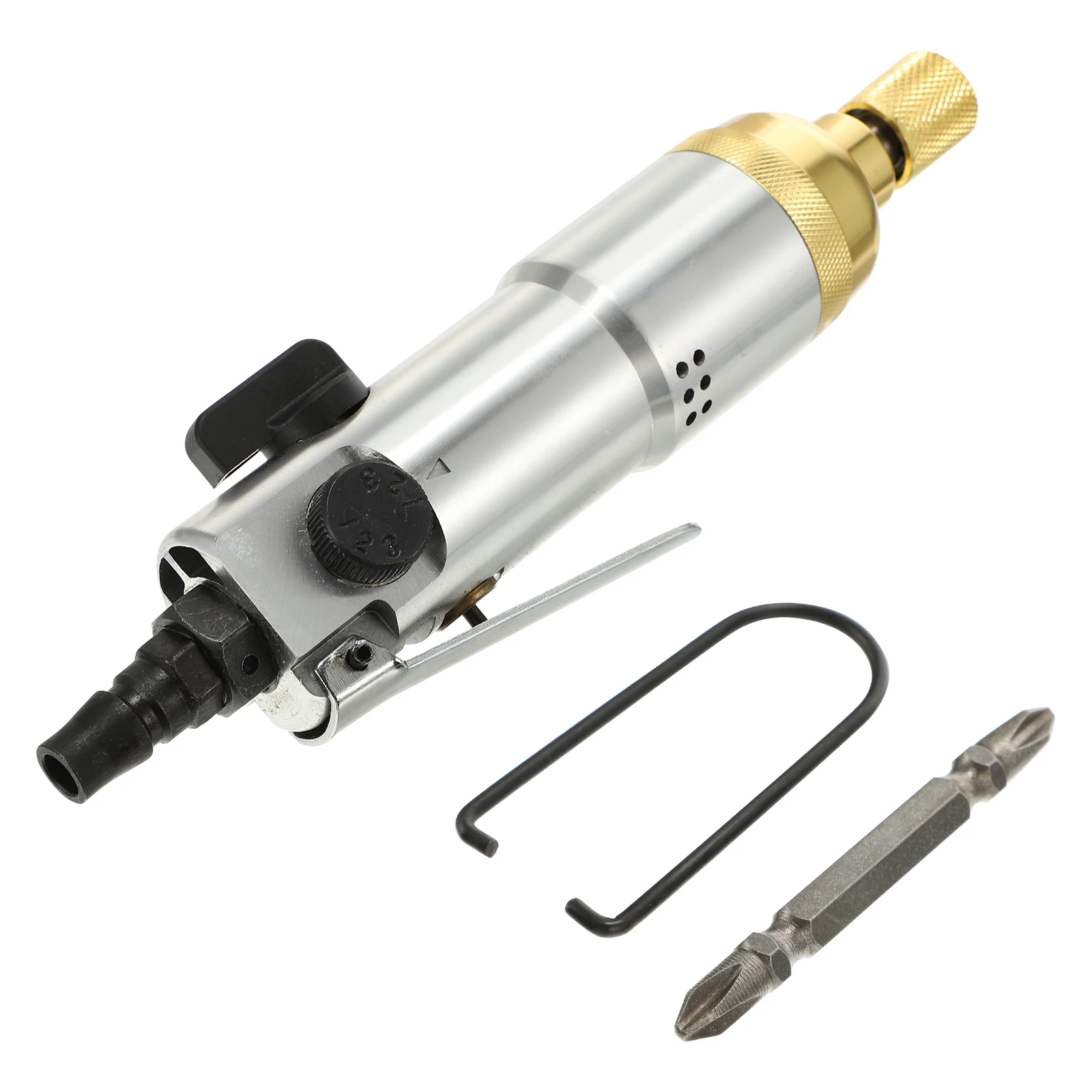 

1/4" Pneumatic Air Screwdriver Straight Hand Industrial 8500rpm Reversible Screw Driver Air Torgue Screwdriver with Bit