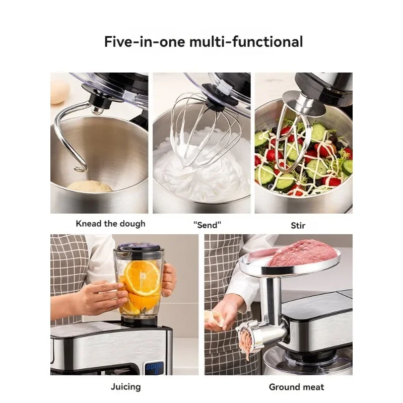Multifunctional Kitchen Mixer Fully Automatic Vertical Mixer for Kneading Dough Egg Beater for Both Household and Commercial Use