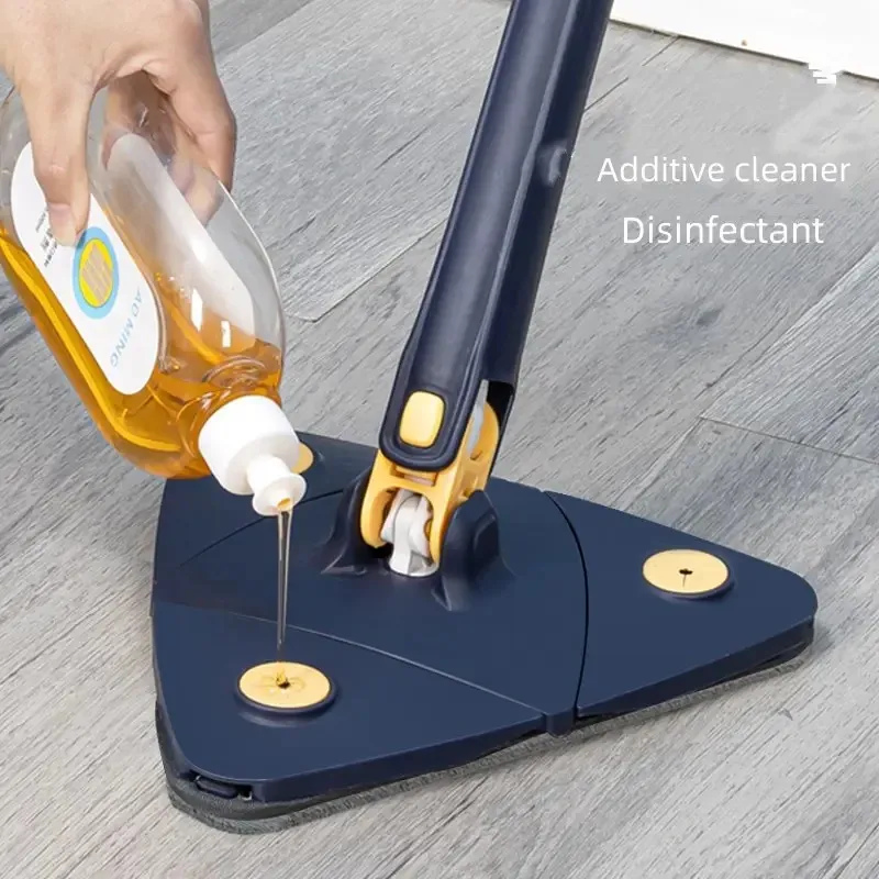 New Iengthened Triangular Mop 360-Degree Telescopic Rotatable Adjustable Floor Cleaning Mop Absorbent Wet And Dry Dual-use Clean