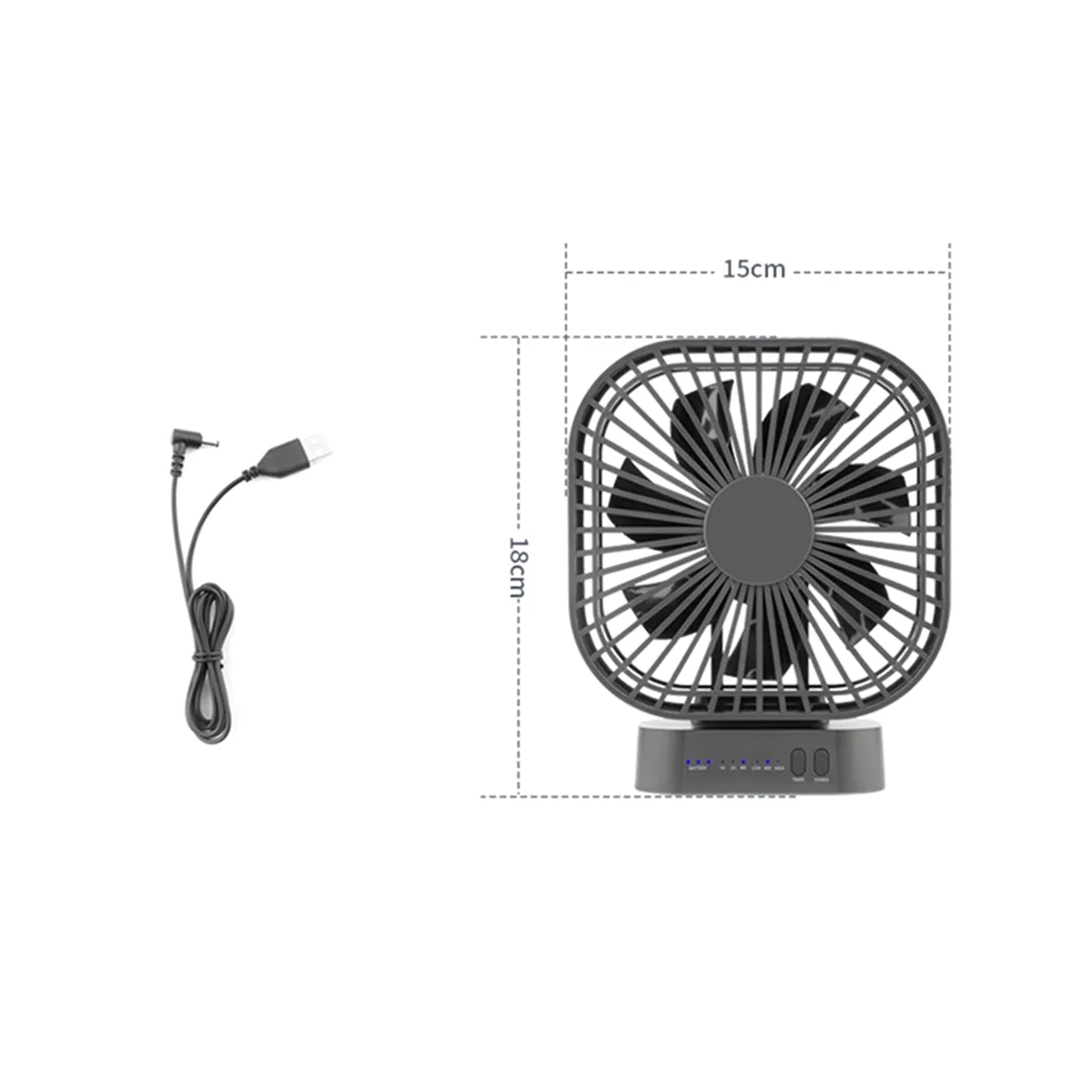 90° Folding Fan 5000MAh Battery USB Timing Cooling Fan Air Circulators Magnet Absorption Silent 3-Speed Strong Wind