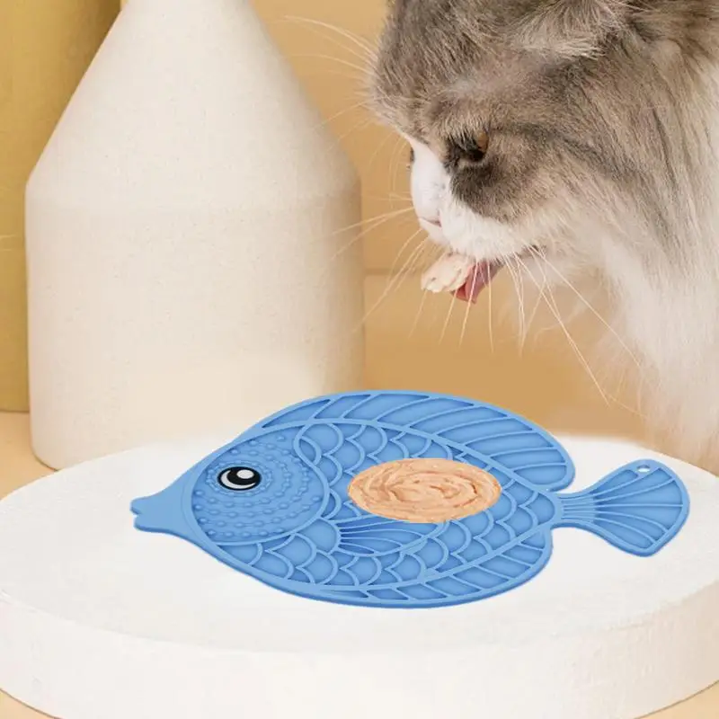 Silicone Food Mat para Pet, Slow Feeder, Fish-shaped, Eating, Puppy Enrichment Toys, Sucção Cup, Safe Dog Treat, Dog Lick