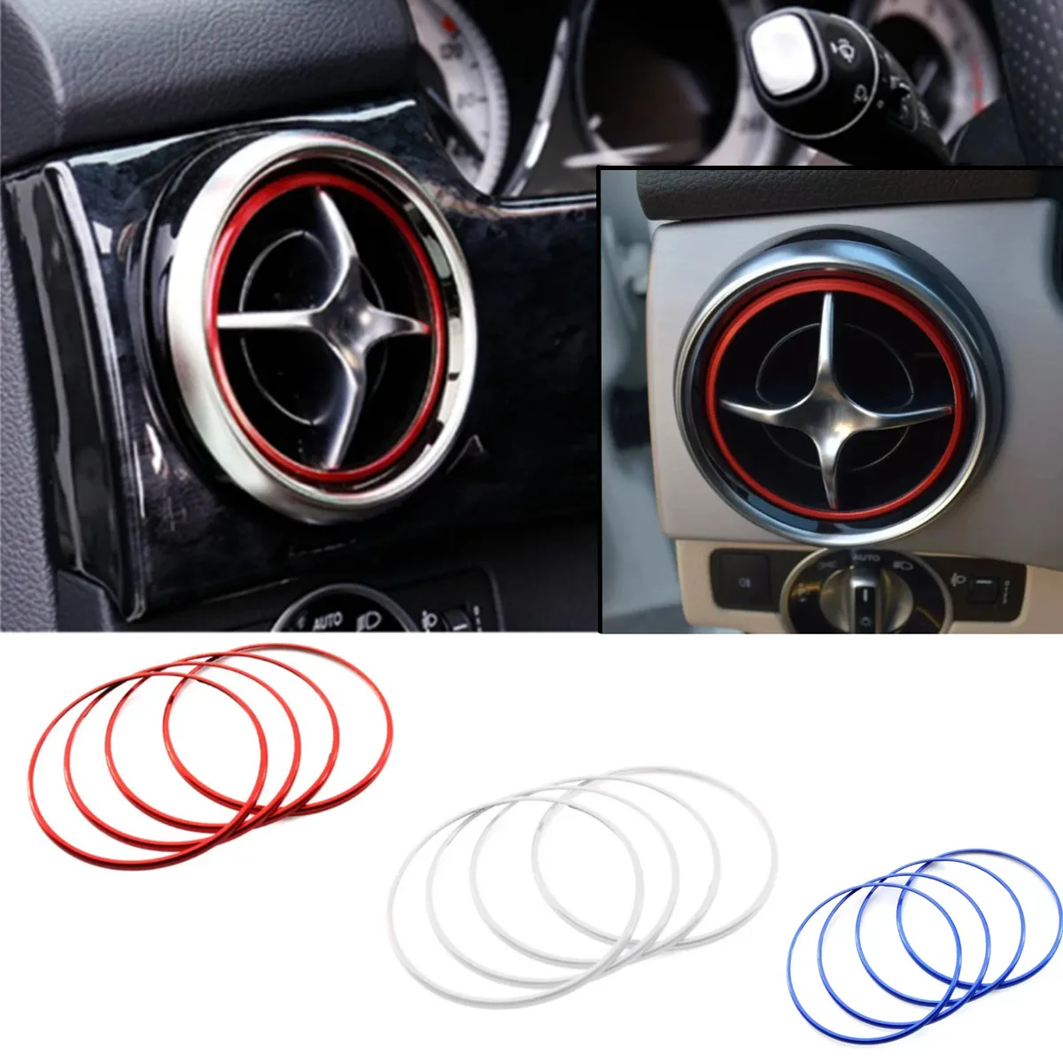 For Mercedes Benz SLK SLC R172 SLC180 SLC200 SCL300 SLC43 AMG Air Conditioner Outlet Decorative Sticker Car Interior Accessories