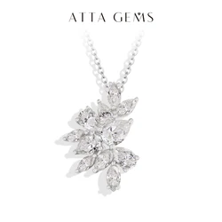 ATTAGEMS Moissanite Necklace For Women Full D VVS1 Lab Diamond luxury Pendant S925 Sterling Silver Engagement Party Jewelry Gift