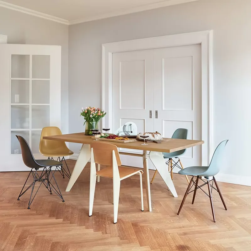 

Solid wood dining table design Nordic square modern simple eating table long table