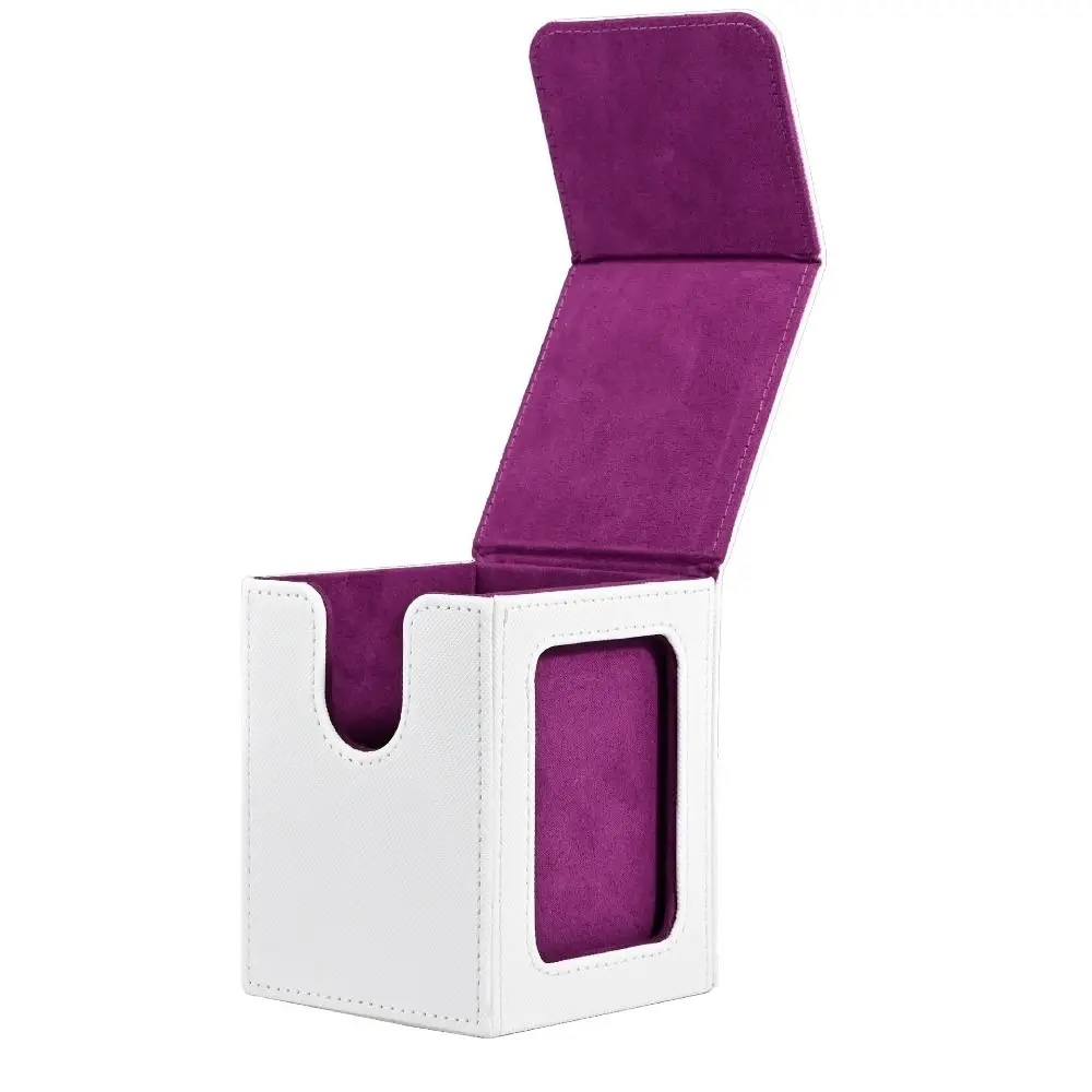 Display Window Game Card Organizer Single Sleeved Cards PU Leather Trading Card Storage Box Protectors Container Cards Case