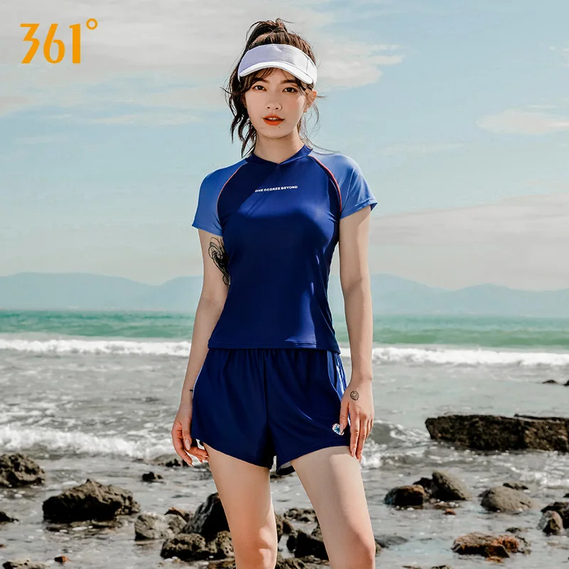 

361°Women Professional Two Pieces Sexy Push Up WaterProof SwimWear Outdoor Water Sports Beach Surfing Bathing Paded Rash Guard