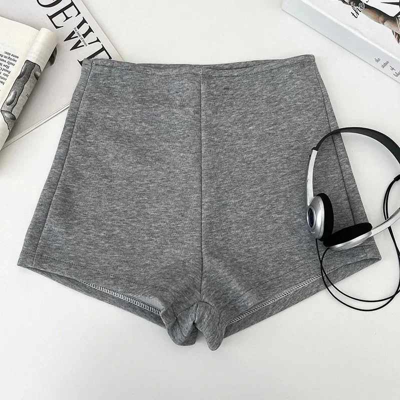 夏のベーシックなソリッドカラーの多目的ショートパンツ、女性用カジュアルでエレガントなハイウエストスリミングストレートショーツ