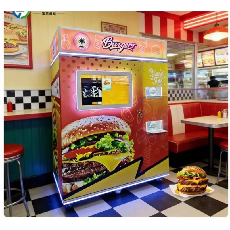 Burger vending machine, fully automatic outdoor French fries vending machine