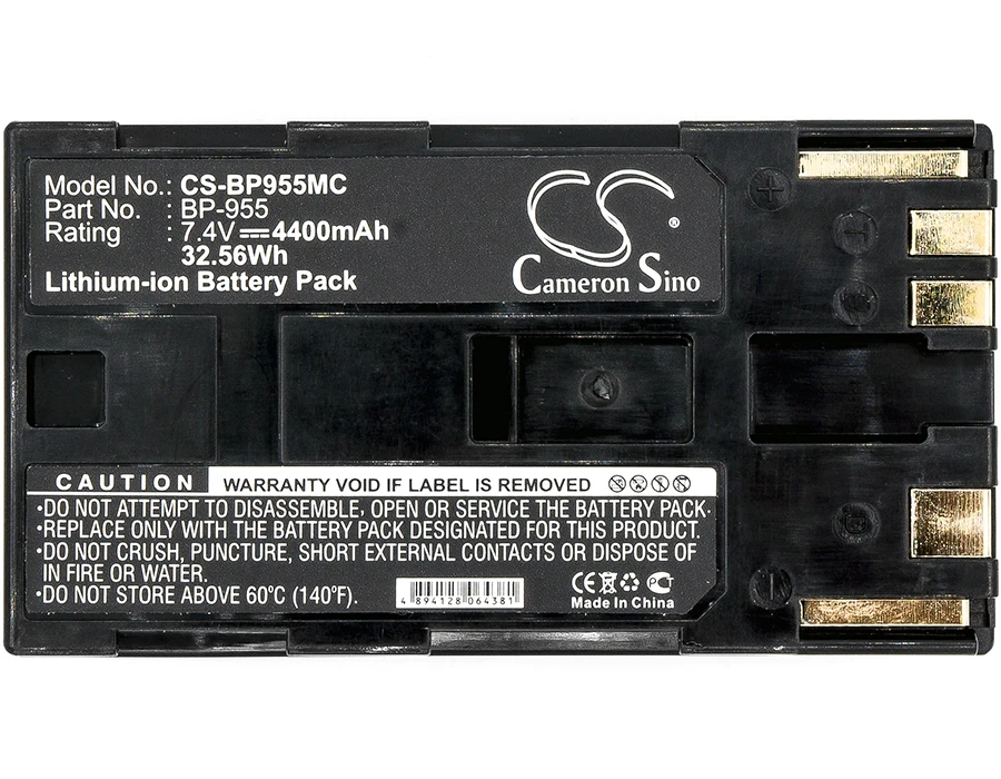 Batería de repuesto CS para Canon C300 Mark I, EOS C100, EOS C100 Mark II, GL2, XF100, XF105, XF300, XF305, XH PN: 4400mAh / 32.56Wh