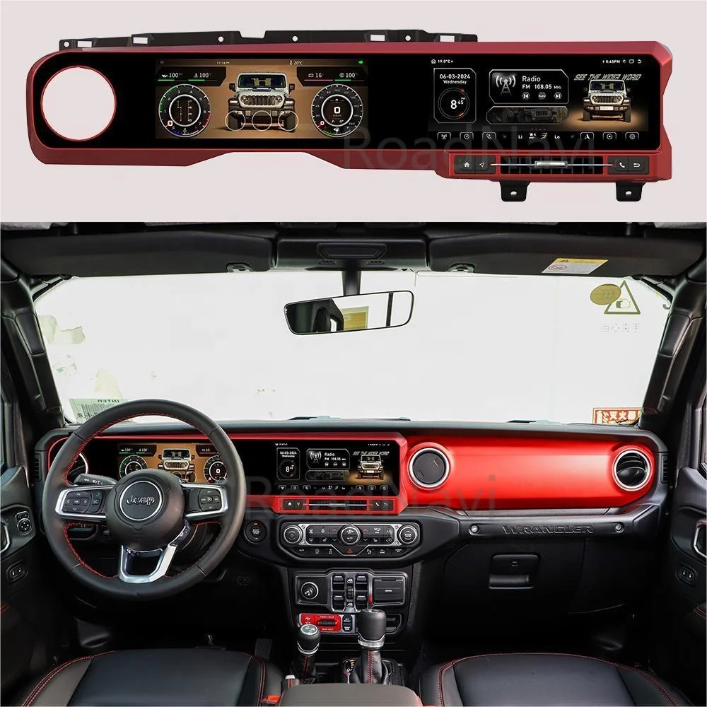 عداد السرعة للوحة القيادة الرقمية المخصصة للسيارة من RoadNavi لسيارة جيب رانجلر JL Gladiator J-Max 2018-2021 راديو أندرويد #3